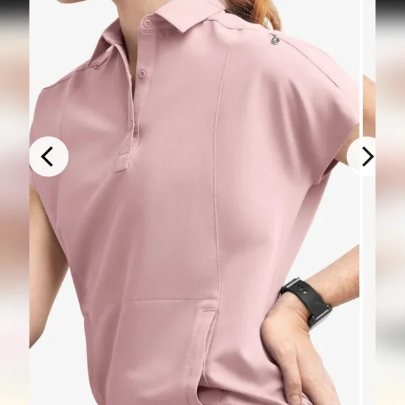 Movement by Butter Soft Mintaka scrub top, shirt collar, size L,mauve pink. - Picture 10 of 17